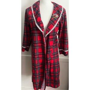 Disney • NWT Vintage Red Plaid Robe Minnie and Daisy Duck